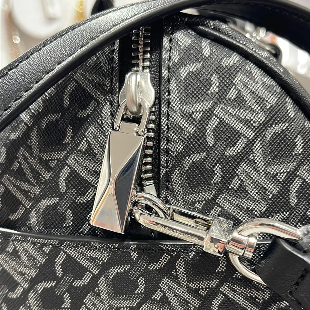 MICHAEL KORS Grayson Medium Metallic Empire Monogram Satchel NWT